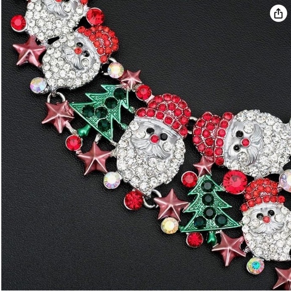 Santa Claus Necklace Earrings Christmas Element Party Costume Jewelry Set - Picture 13 of 14